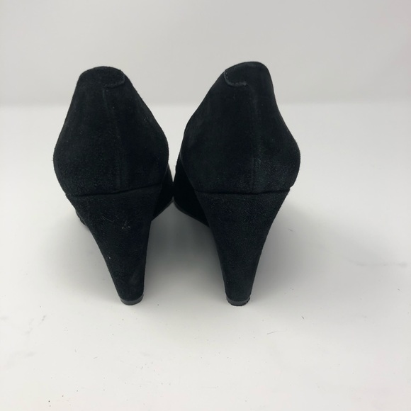 Carvela Women's Artisan Suede Wedged Shoes - Black gold tip size 8 - Picture 7 of 9